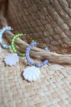 Bagues ajustables pendentifs en nacre naturelle - ST JACQUES