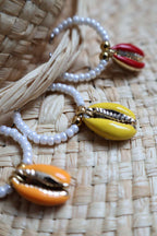 Bagues ajustables avec coquillages en résine - CAURIS (doré)