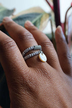 Bagues ajustables - PRECIOSA blanches et noires