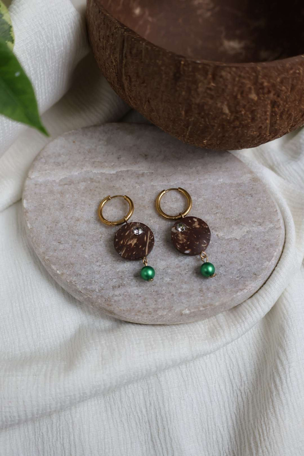 Créoles AURA en noix de coco