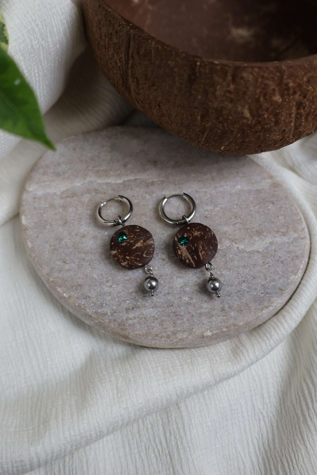 Créoles AURA en noix de coco