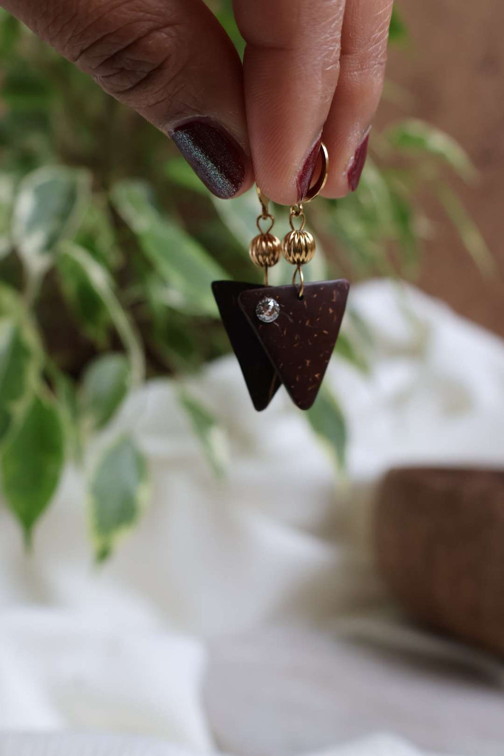 Boucles d'oreilles HORIZON en noix de coco