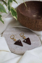 Boucles d'oreilles HORIZON en noix de coco