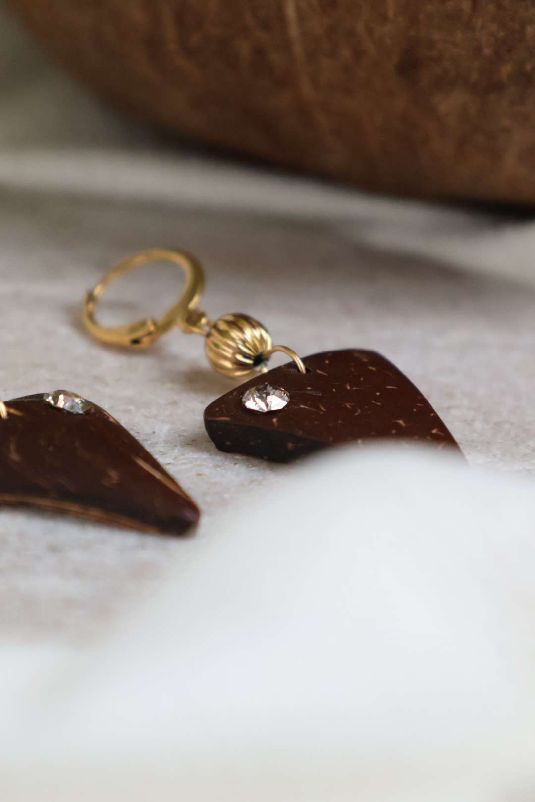 Boucles d'oreilles HORIZON en noix de coco