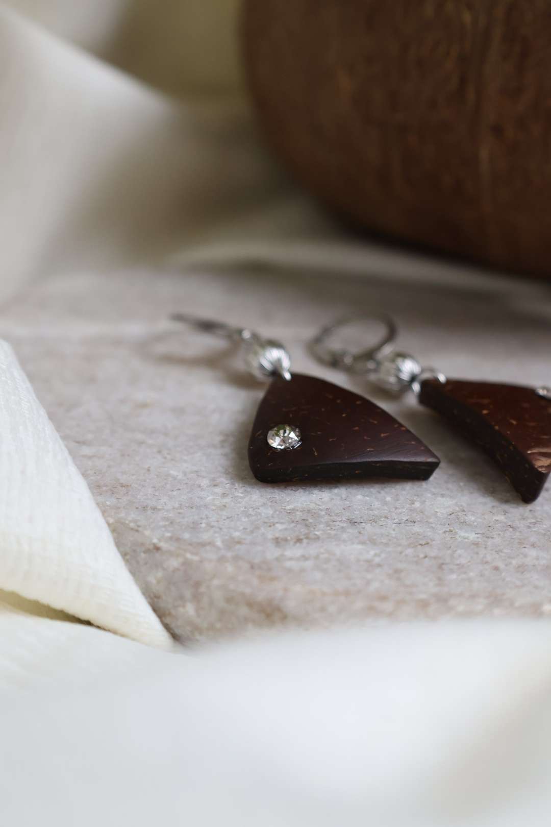 Boucles d'oreilles HORIZON en noix de coco