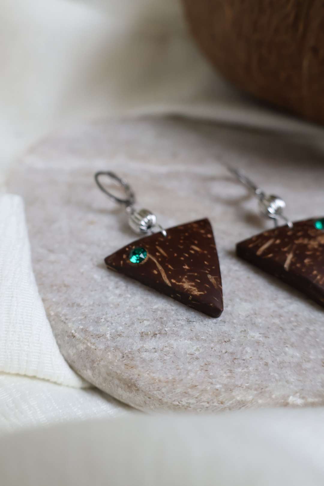 Boucles d'oreilles HORIZON en noix de coco