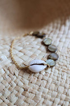 Bracelets en laiton doré à l'or fin 24k et nacre naturelle - POE