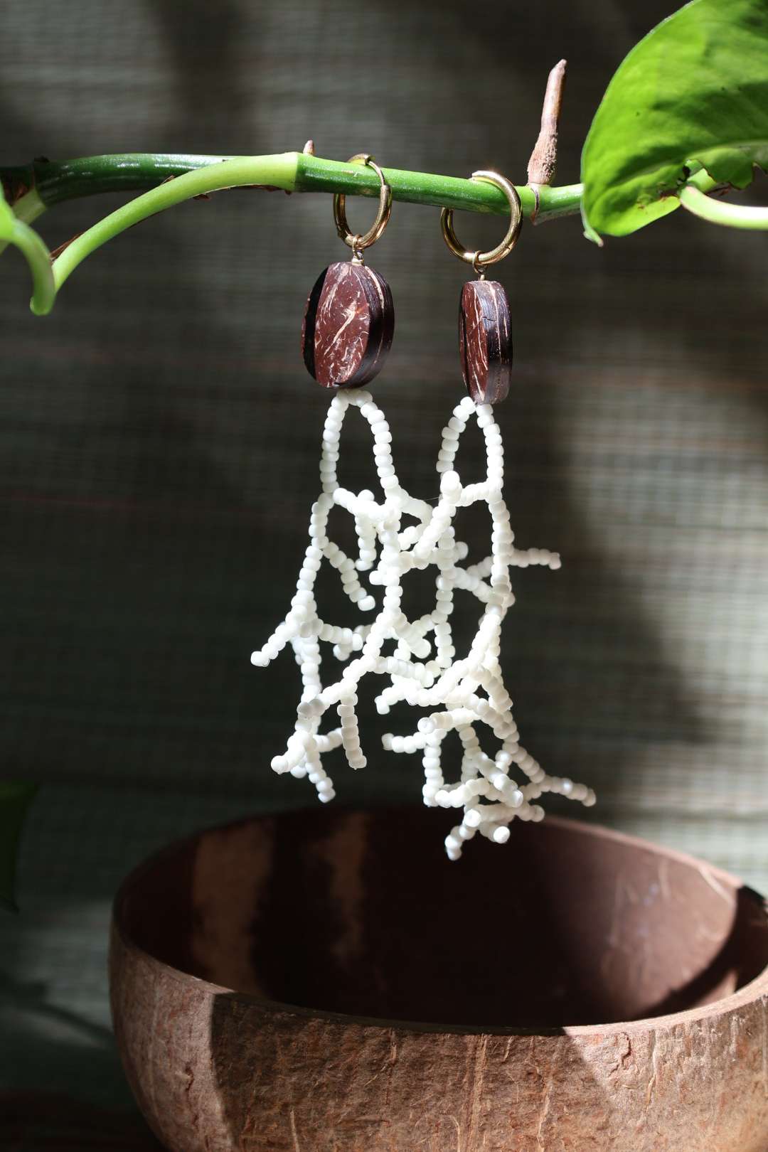 Boucles d'oreilles longues - Corail