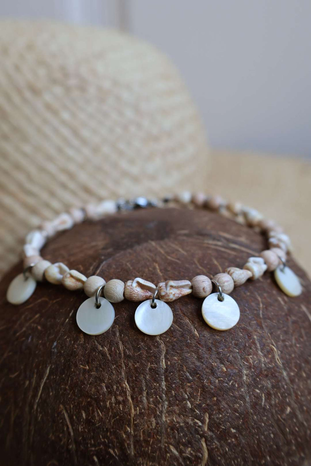 Bracelet de cheville nacre coquillages - VAIMITI