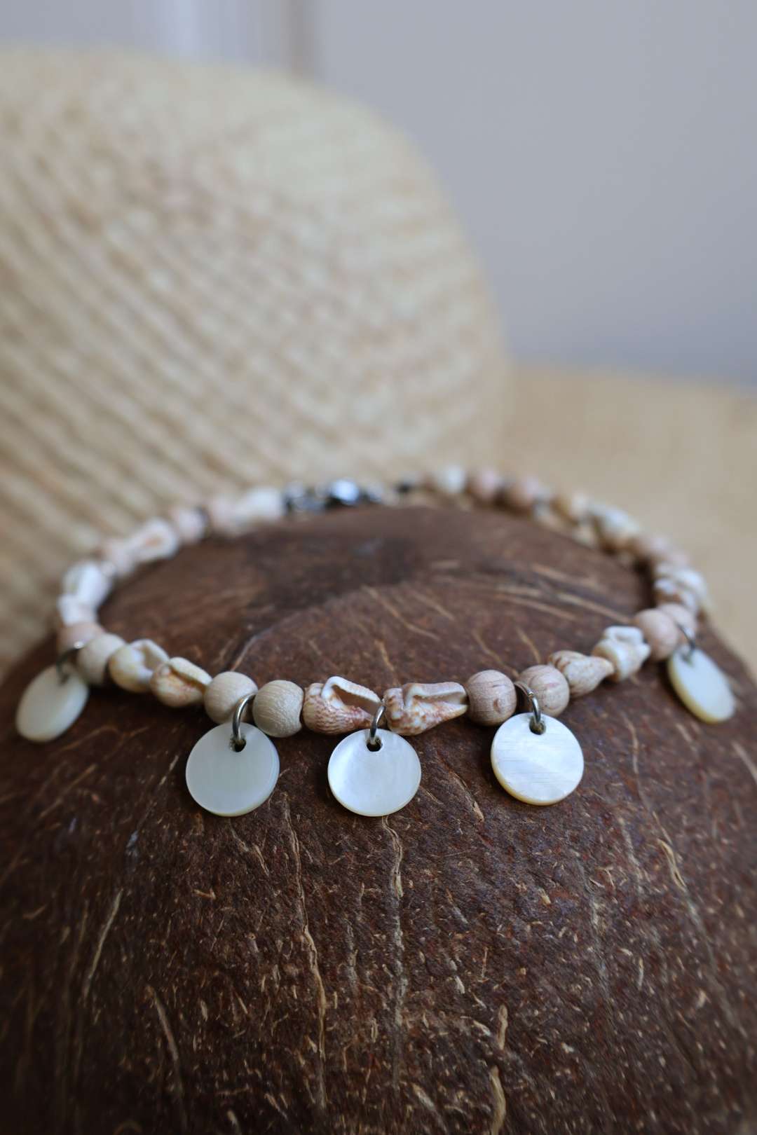 Bracelet de cheville nacre coquillages - VAIMITI