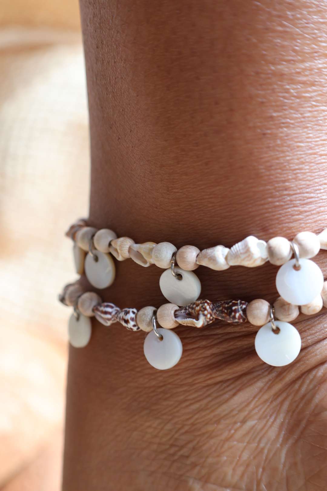 Bracelet de cheville nacre coquillages - VAIMITI