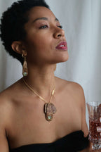Boucles d'oreilles noix de coco et pierres - PREHNITE