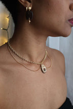Collier pierre naturelle unakite - CLAUDINE
