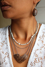 Collier en acier inoxydable et noix de coco - PLASTRON