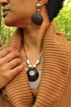 Boucles d'oreilles naturelles en noix de coco - TILLEUIL