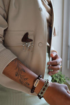 Broche naturelle en noix de coco - MOON