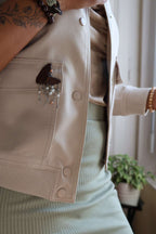 Broche naturelle en noix de coco - MOON