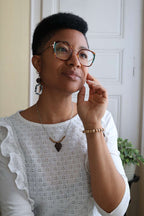 Collier chaîne et pendentif en noix de coco - EMPREINTE