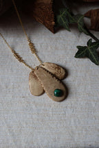 Collier pendentifs en noix de coco et malachite - NOBLE