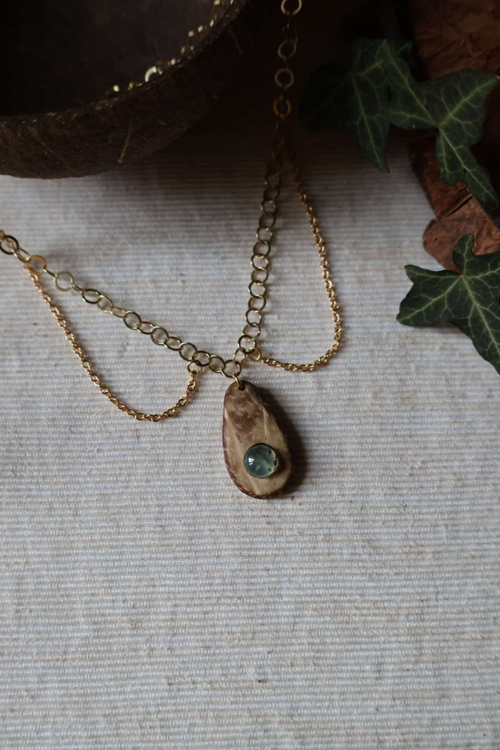 Collier pierre naturelle prehnite - CLAUDINE