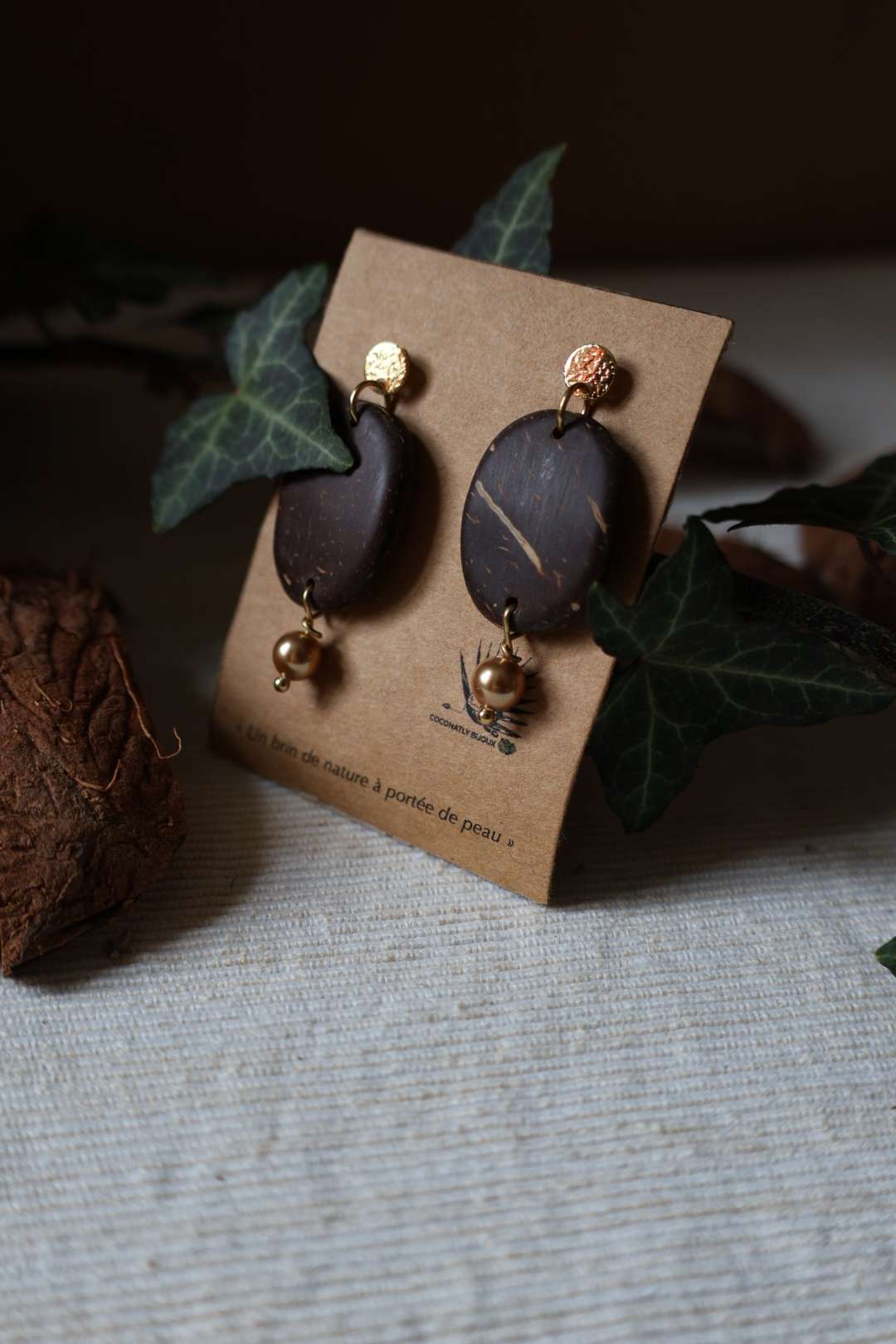 Boucles d'oreilles noix de coco - FEERIE