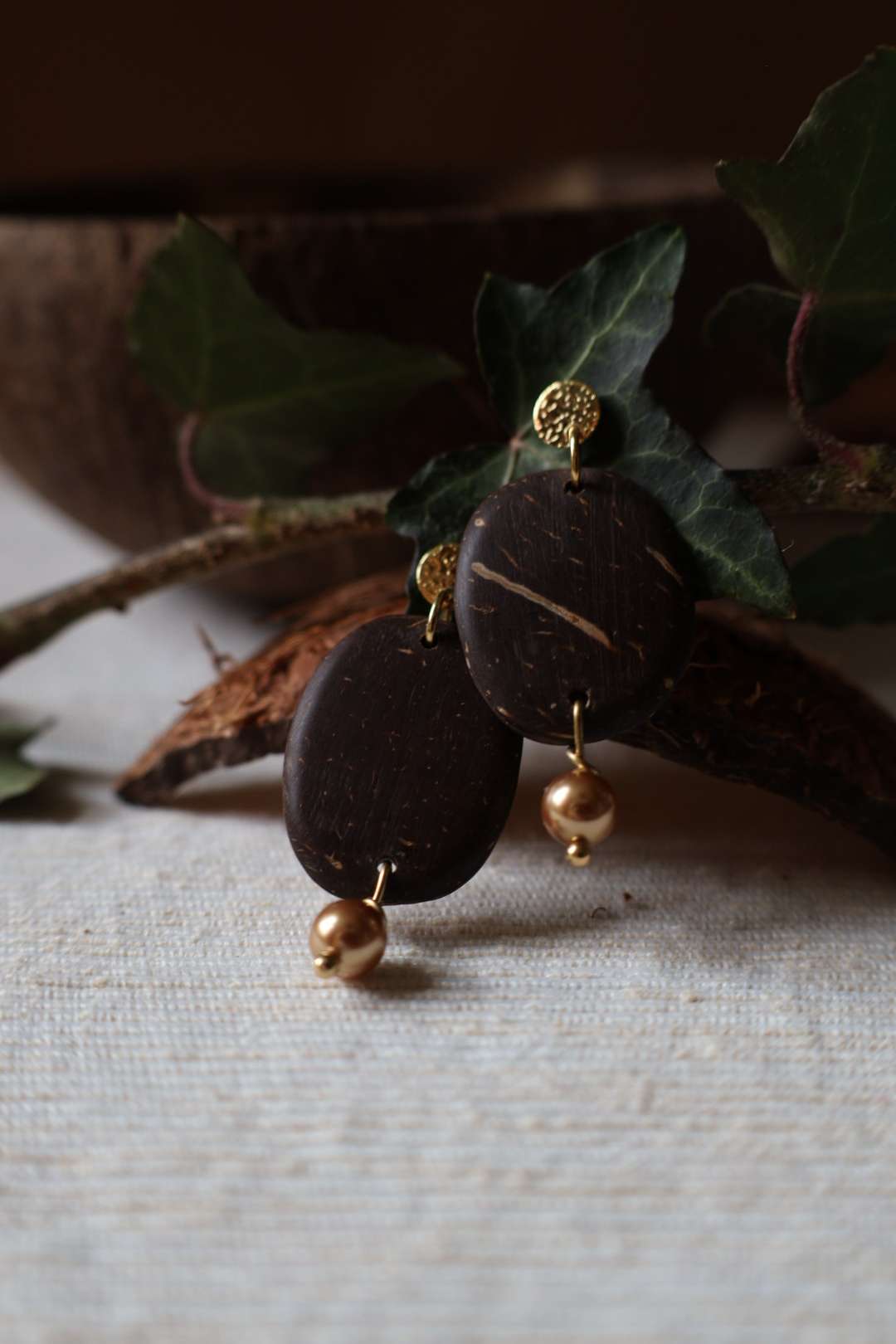 Boucles d'oreilles noix de coco - FEERIE