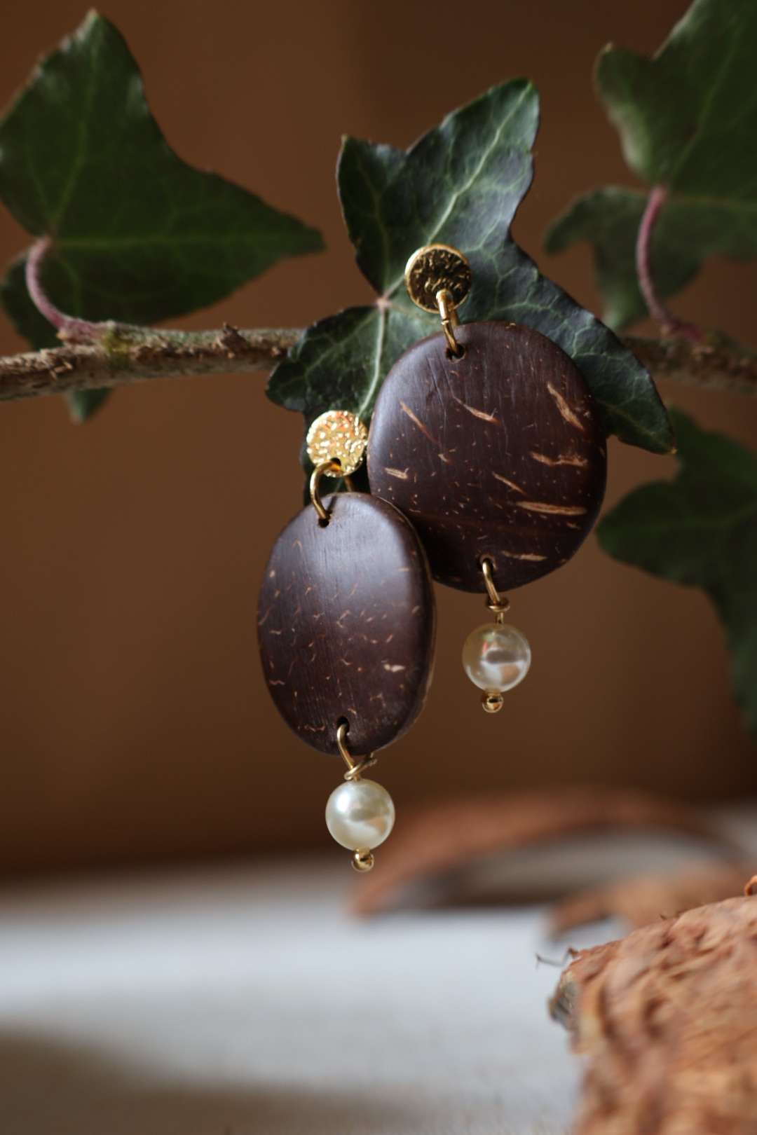 Boucles d'oreilles noix de coco - FEERIE