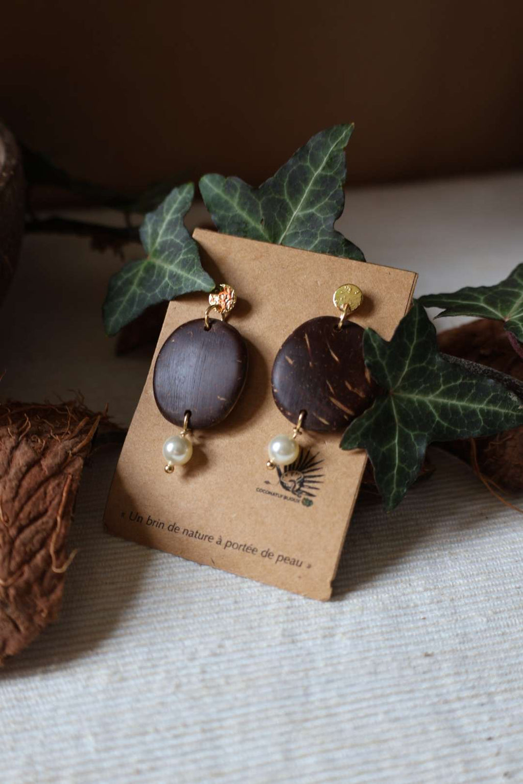 Boucles d'oreilles noix de coco - FEERIE