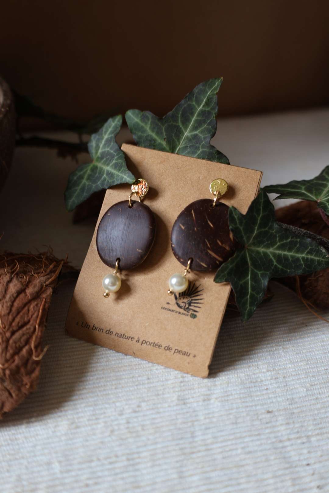 Boucles d'oreilles noix de coco - FEERIE