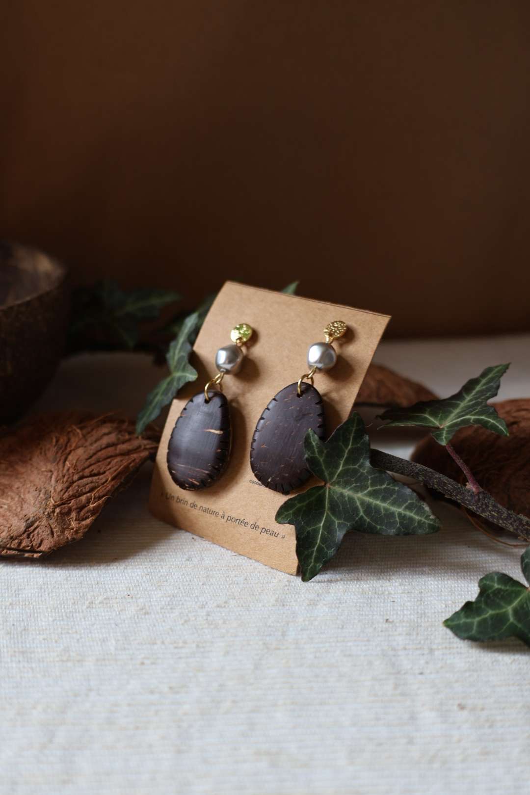 Boucles d'oreilles noix de coco - BAROQUE