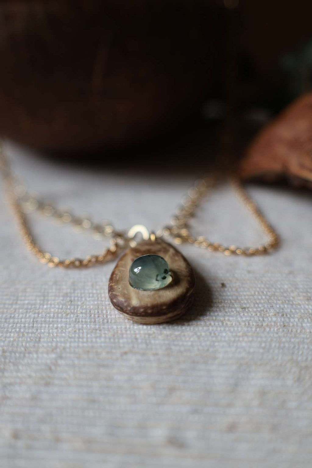 Collier pierre naturelle prehnite - CLAUDINE