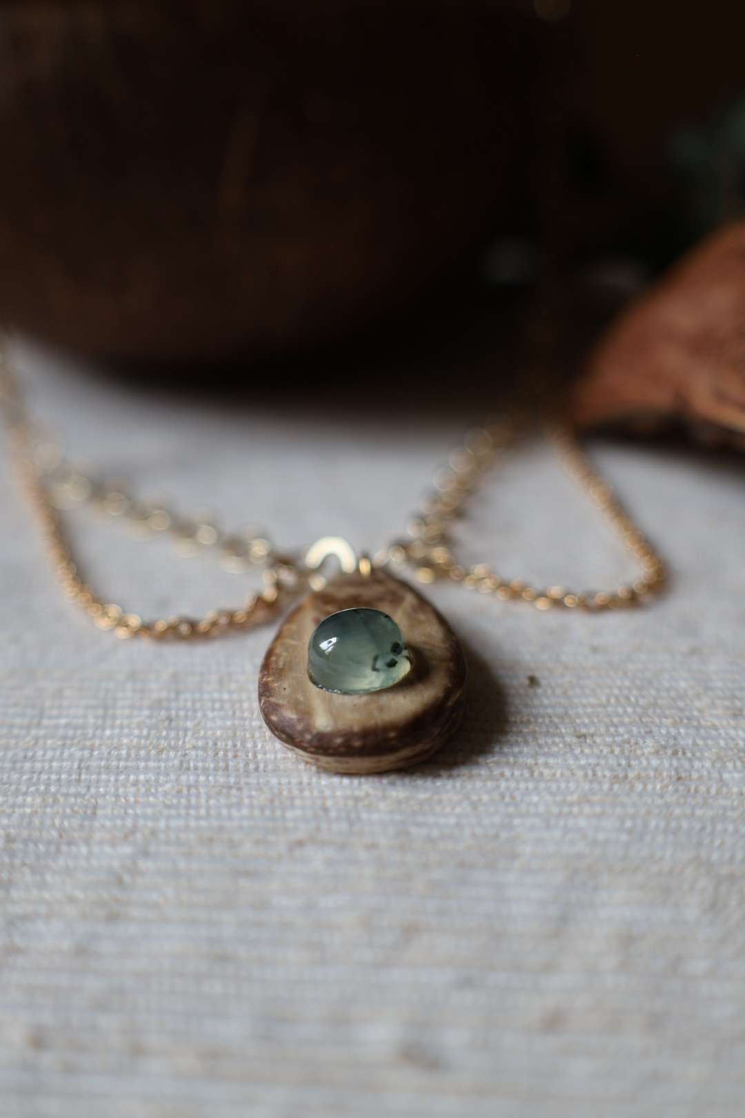 Collier pierre naturelle prehnite - CLAUDINE