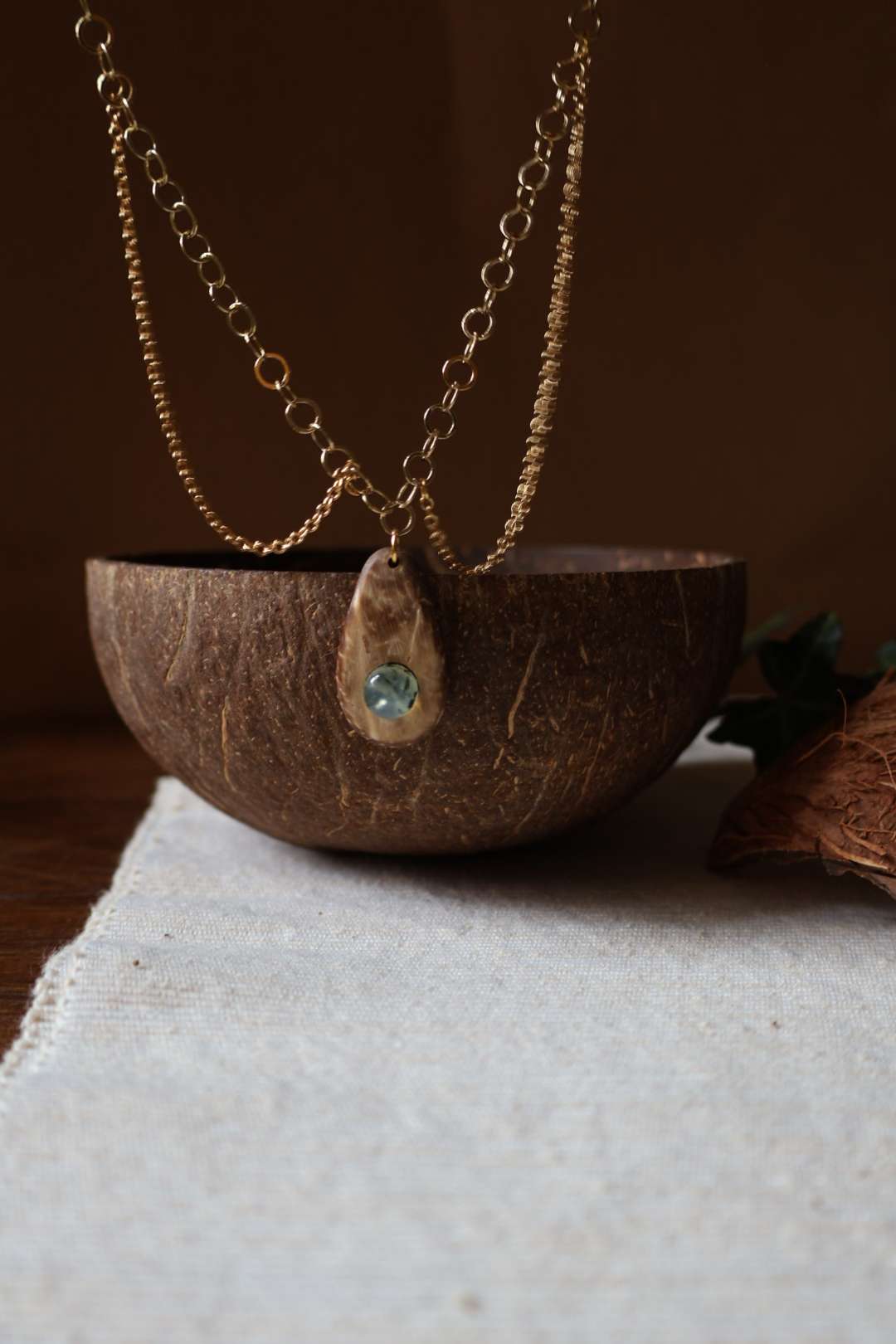 Collier pierre naturelle prehnite - CLAUDINE