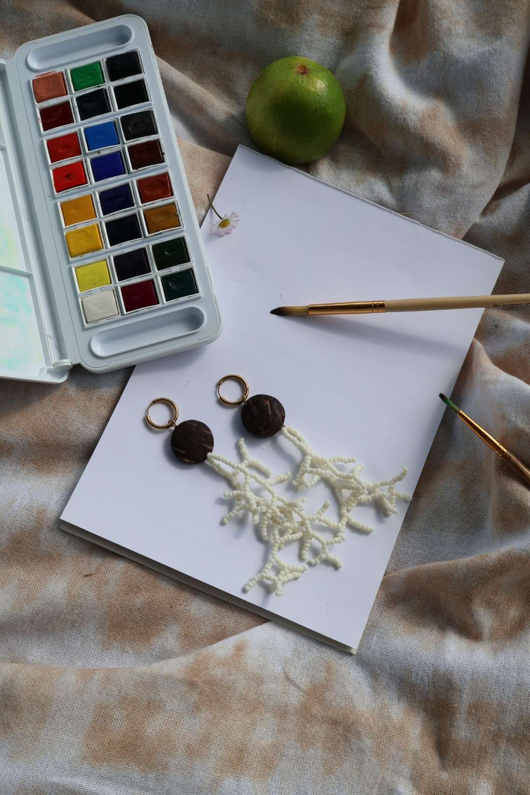 Boucles d'oreilles longues - Corail