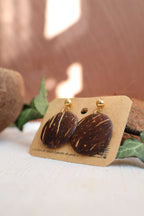 Boucles d'oreilles dorées en noix de coco - LUZON