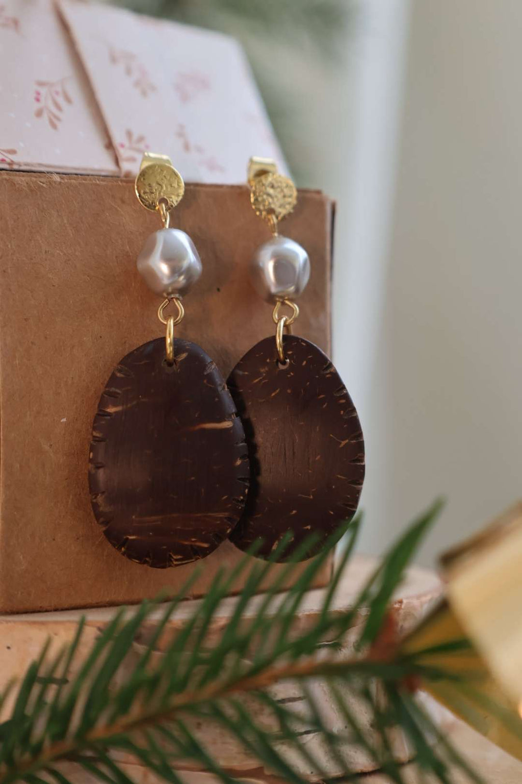 Boucles d'oreilles noix de coco - BAROQUE