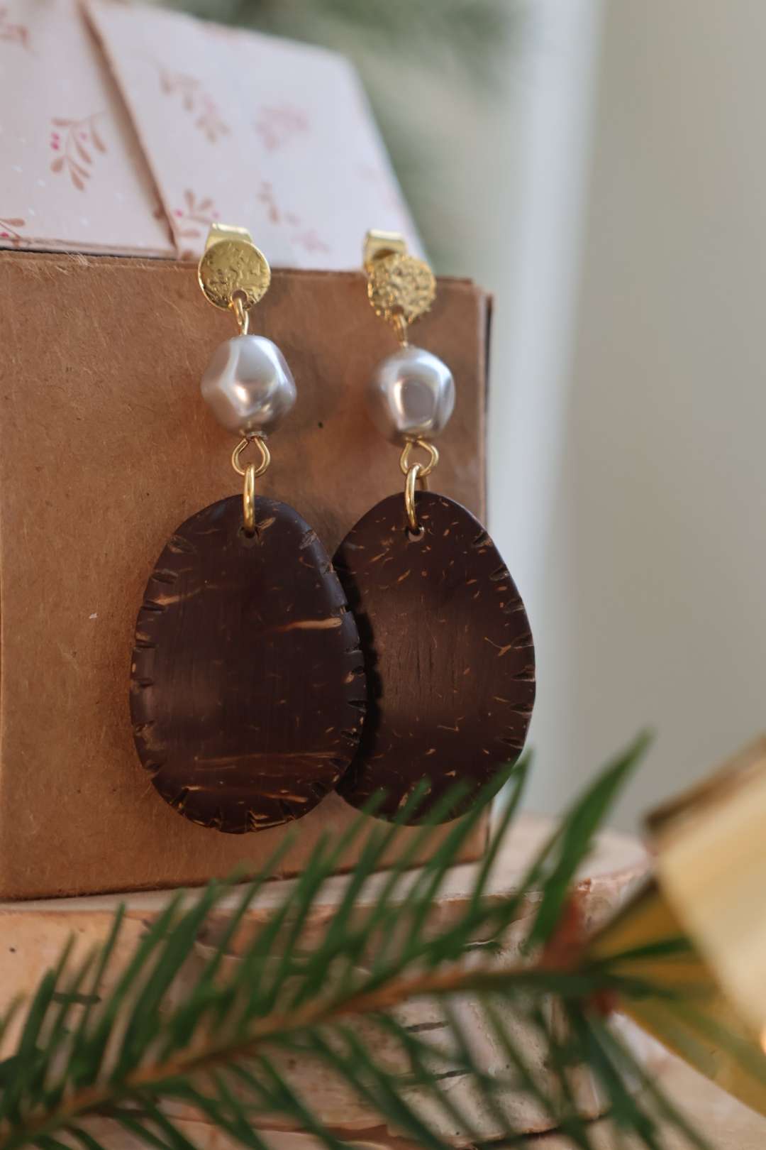 Boucles d'oreilles noix de coco - BAROQUE