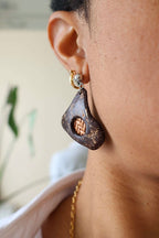 Boucles d'oreilles en bois de noix de coco - BOMBAY