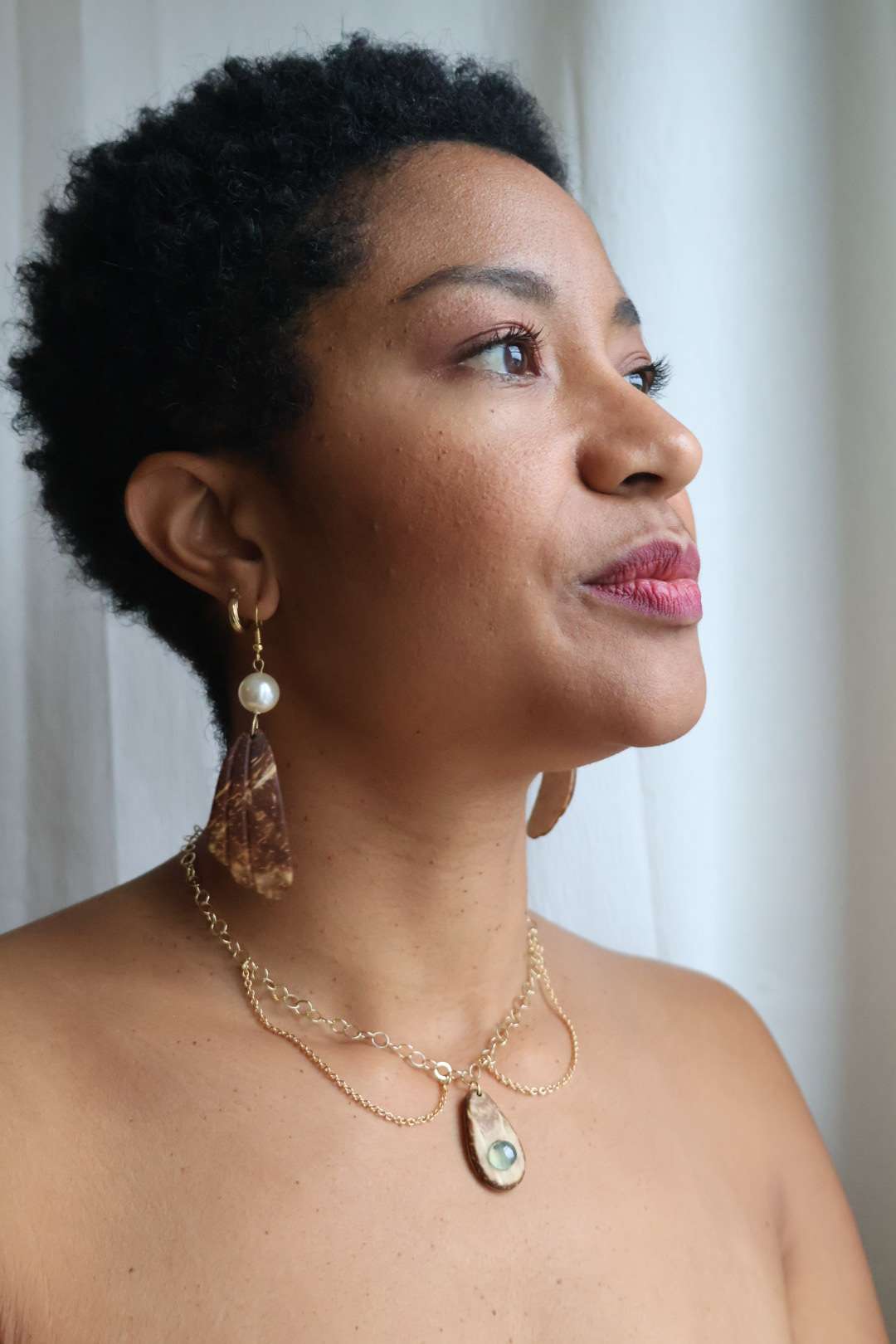 Collier pierre naturelle prehnite - CLAUDINE