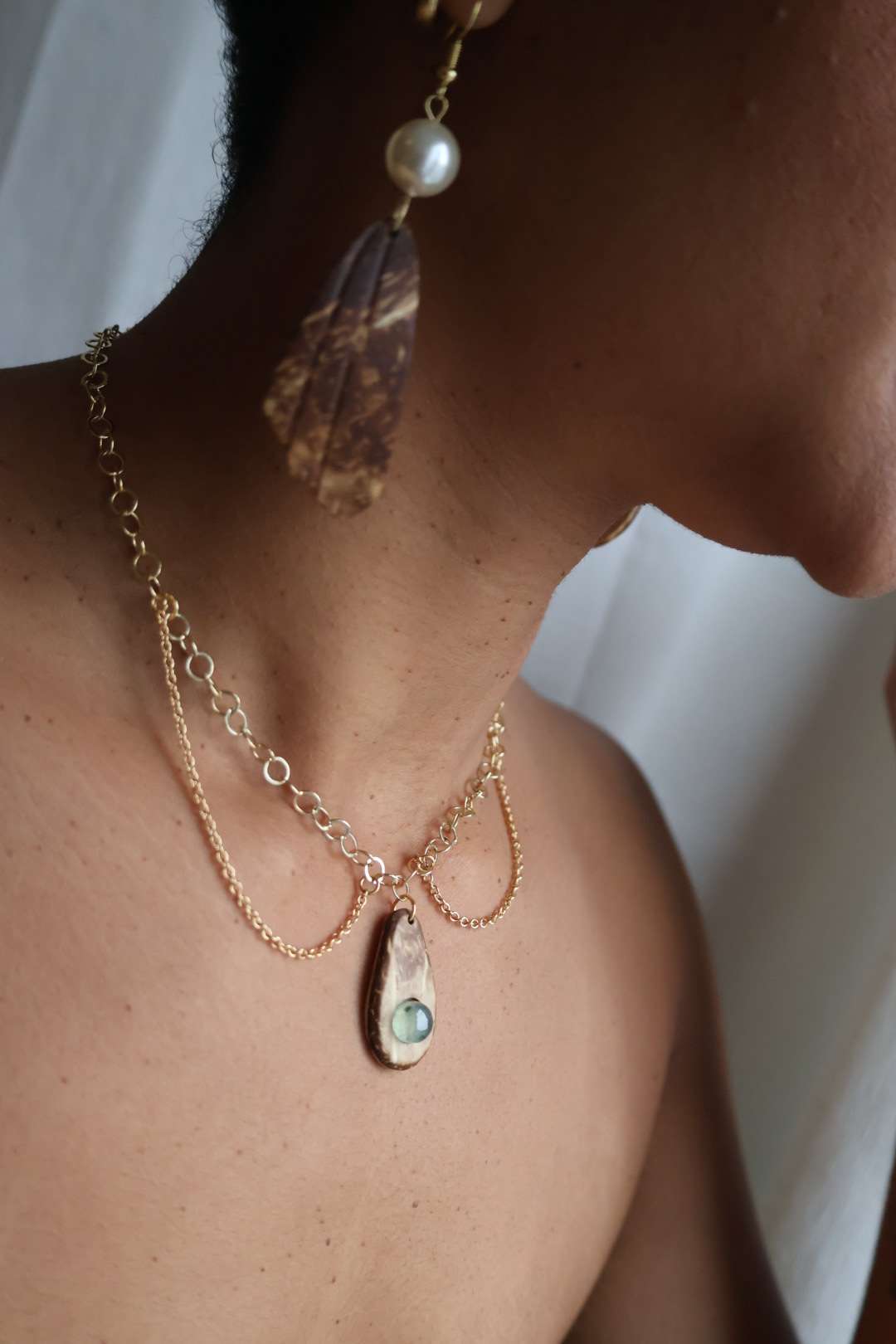 Collier pierre naturelle prehnite - CLAUDINE