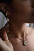 Collier pierre naturelle prehnite - CLAUDINE
