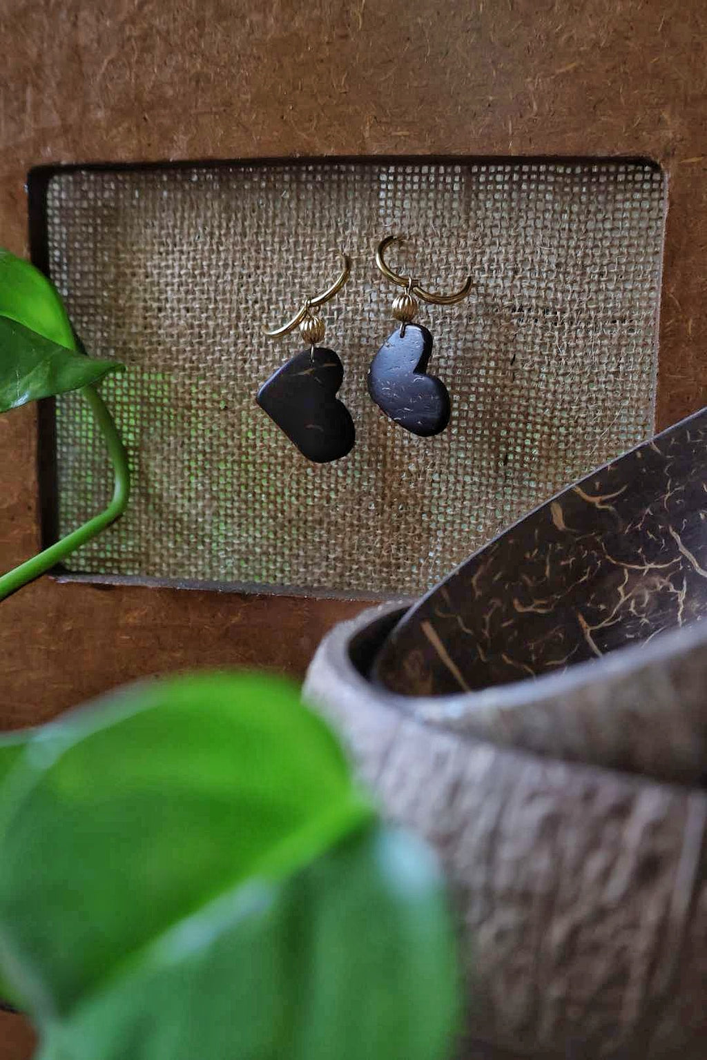 Boucles d'oreilles MONCOEUR en noix de coco