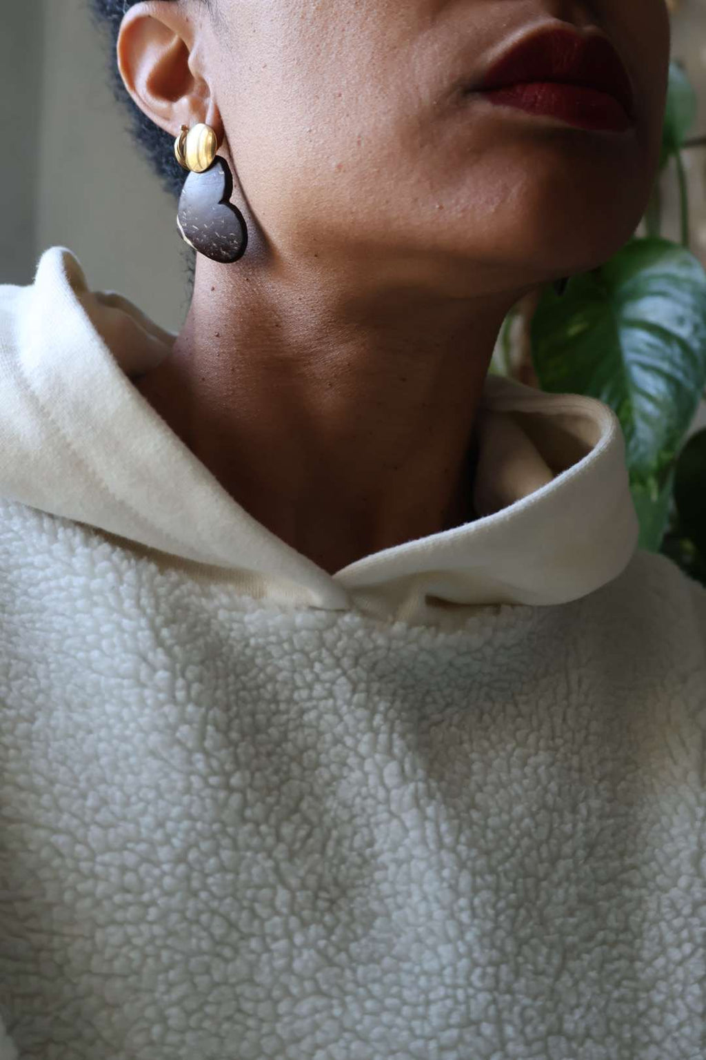 Boucles d'oreilles MONCOEUR en noix de coco