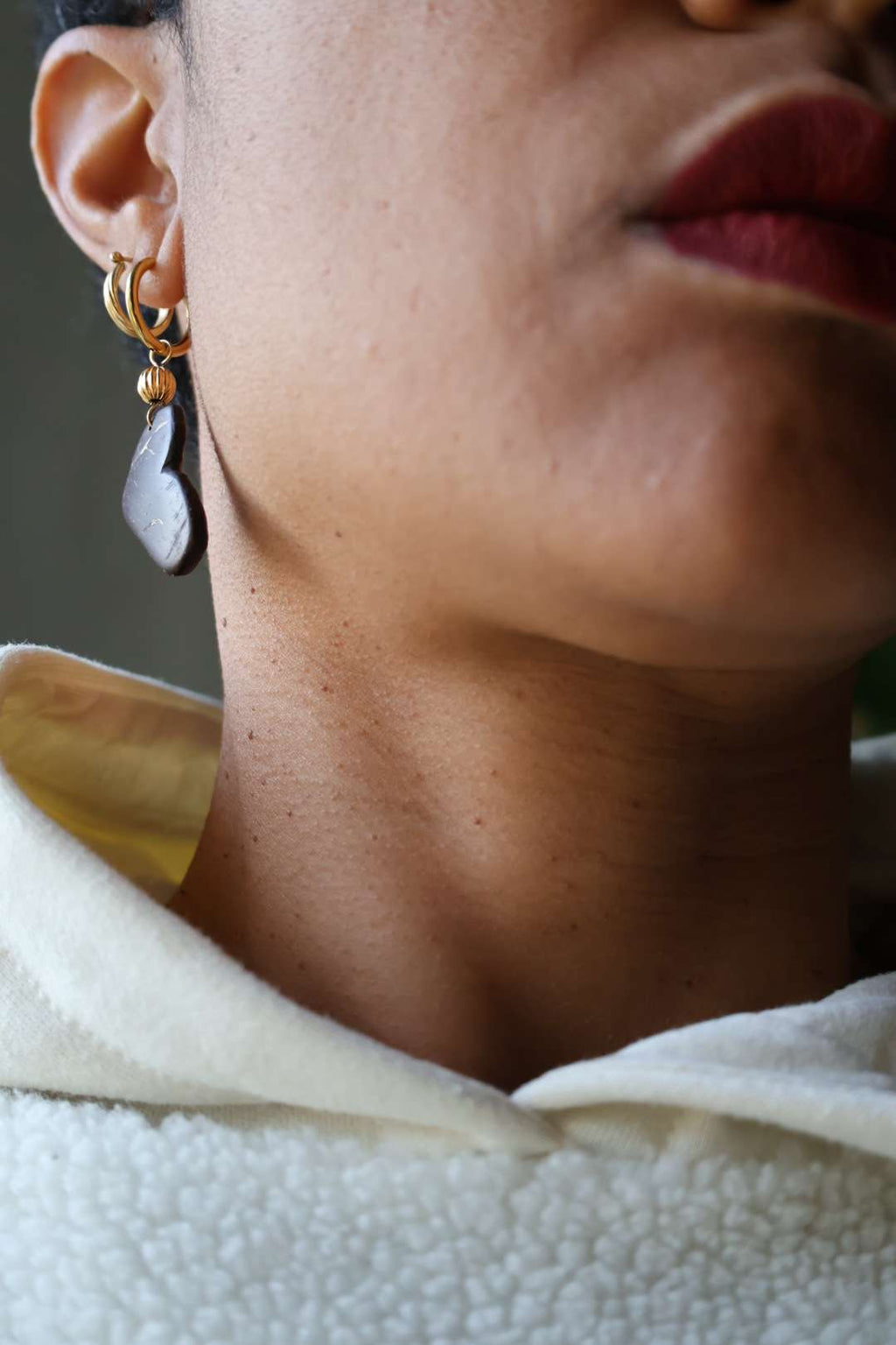 Boucles d'oreilles MONCOEUR en noix de coco