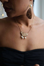 Collier doré en bois noix de coco - BAROQUE