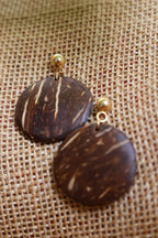 Boucles d'oreilles dorées en noix de coco - LUZON
