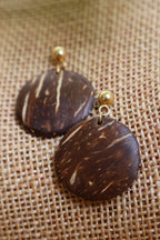 Boucles d'oreilles dorées en noix de coco - LUZON