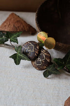 Boucles d'oreilles dorées et noix de coco  - NAVAJO