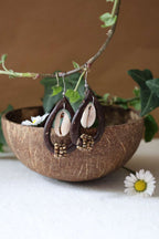 Boucles d'oreilles noix de coco et perles miyuki - PRIMITIVE