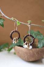 Les boucles d'oreilles naturelles en noix de coco - CYCLE